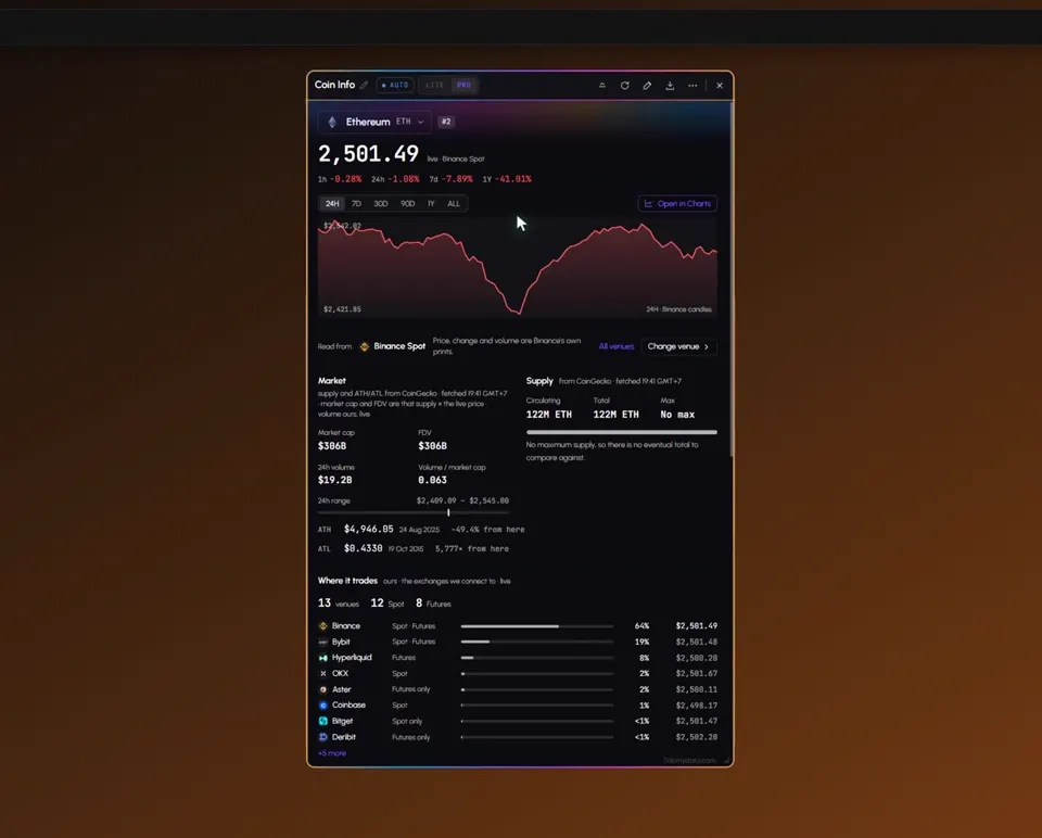 Coin Info tab in Tabmydata