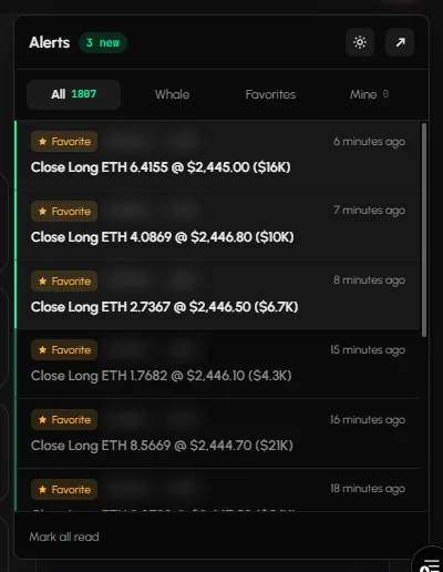 The bell dropdown with the latest alerts