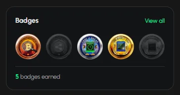 The Badges card on the Dashboard